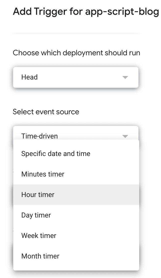Triggers in Apps Script