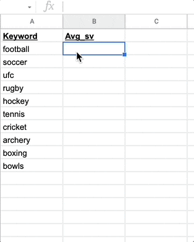 Fetching keyword search volume using Apps Script